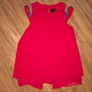 🌹 Red Sleeveless Blouse